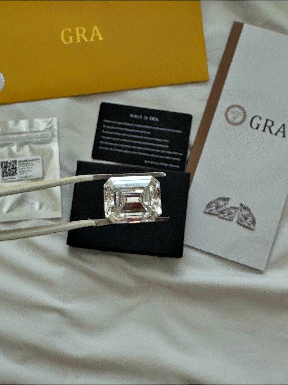 TWO (2) GRA Moissanite 4ct Emerald cut stones